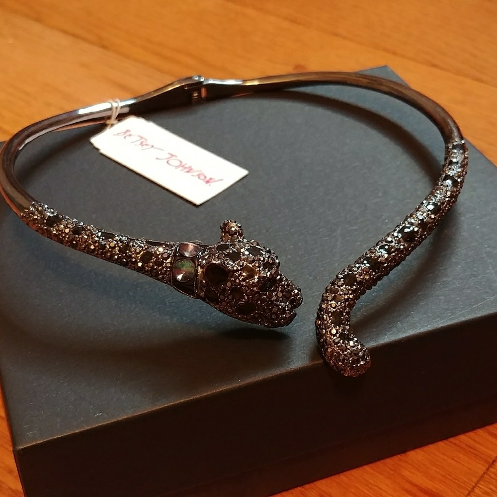 Betsey Johnson panther hinge collar necklace